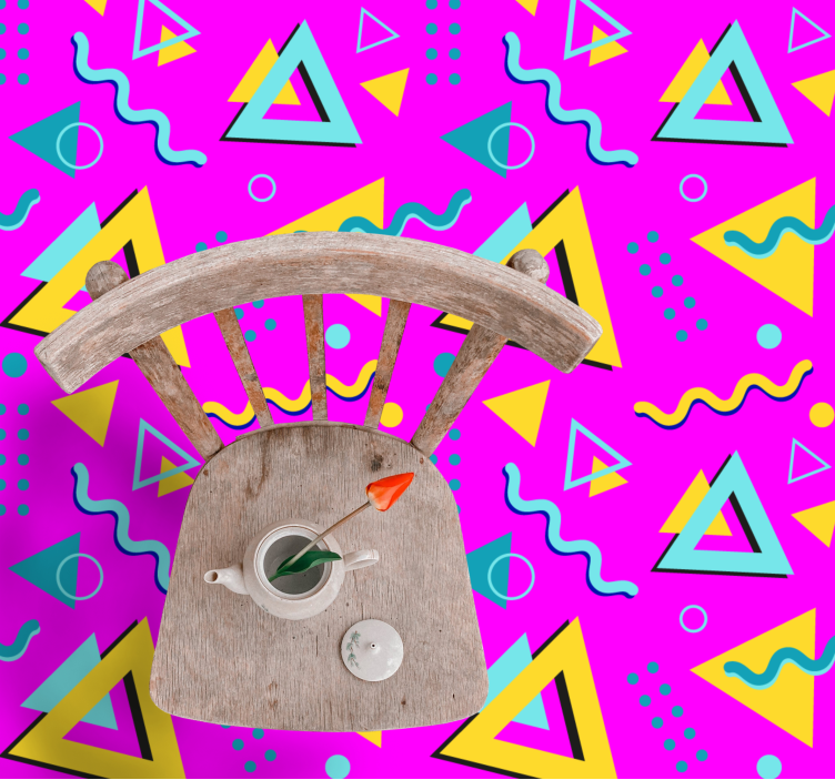 Memphis-mønster fra 1980-tallet vinyl teppe geometrisk - Tenstickers