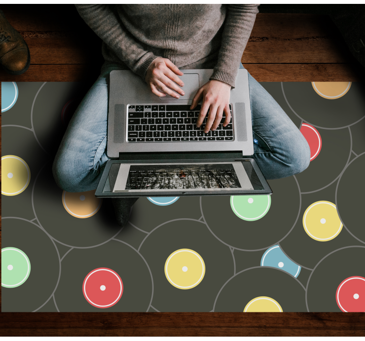 Livlige vinylplater vinyl teppe ungdom - Tenstickers