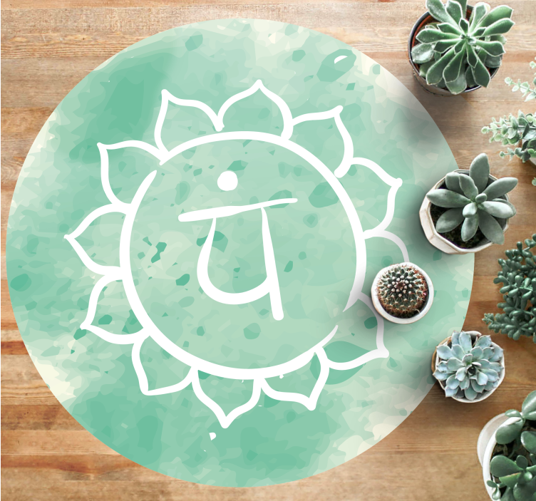 Lotus chakra-symbolet vinyl teppe mandala - Tenstickers