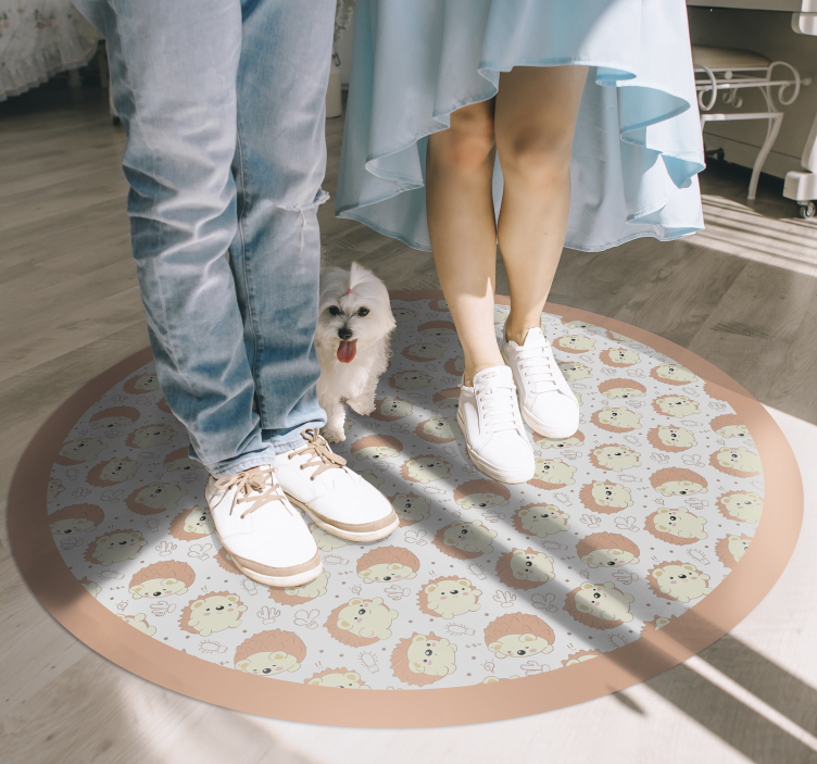 Løve sirkulært mønster vinyl teppe baby - Tenstickers