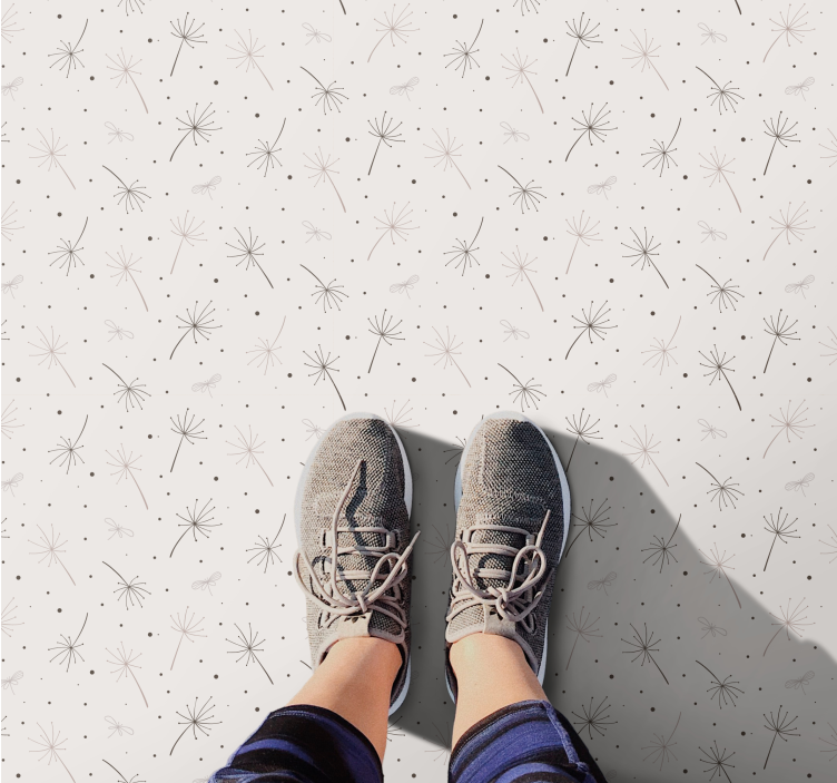Løvetann mønster vinyl teppe blomster og planter - Tenstickers