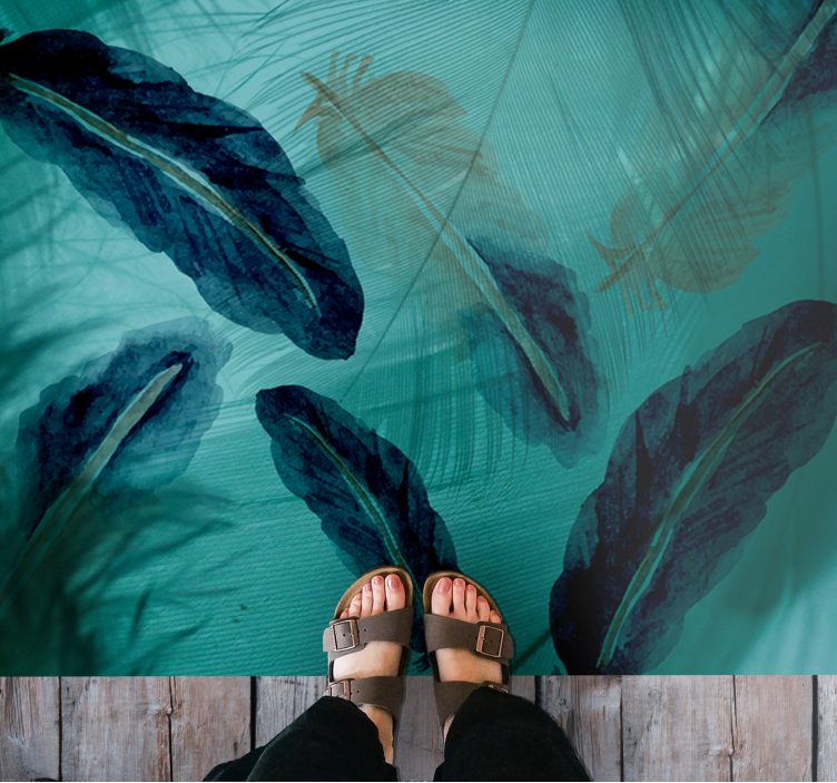 Løvrik tropisk oase vinyl teppe natur - Tenstickers