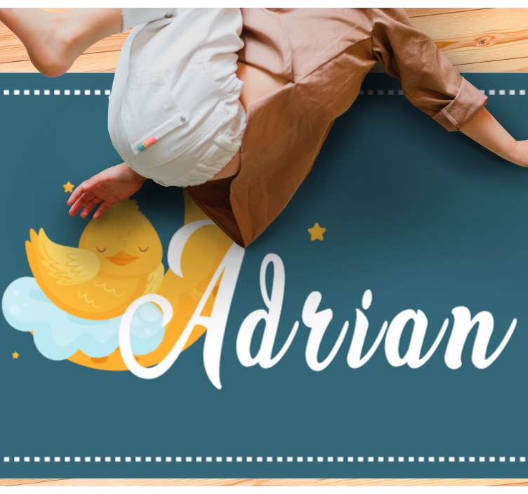 Sovende and med navn Vinyl teppe flere barn - Tenstickers