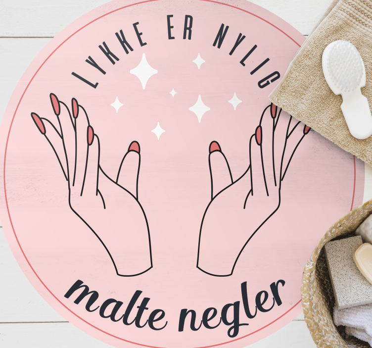 Lykke er malt negler tilpasset vinyl teppe - Tenstickers