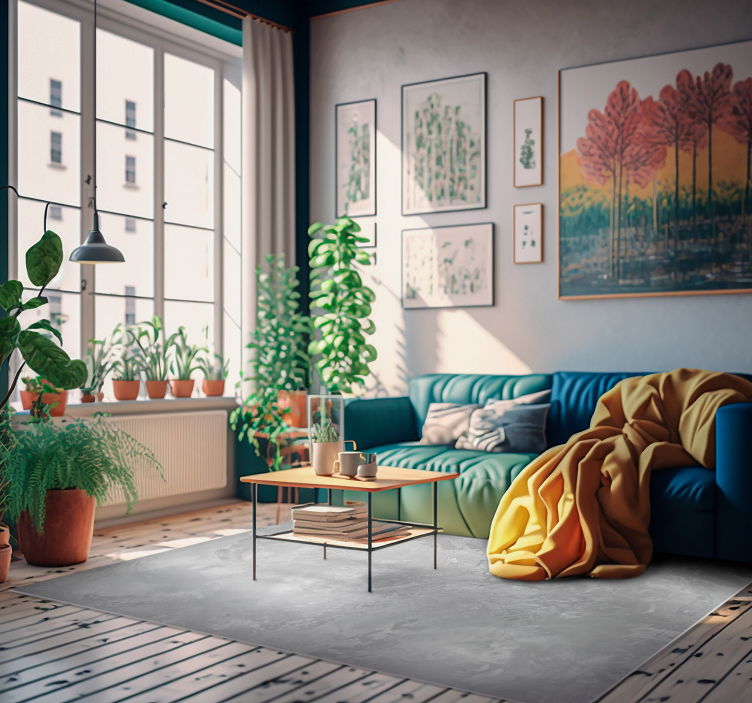 Lysegrått vinylsteinteppe i betong - Tenstickers