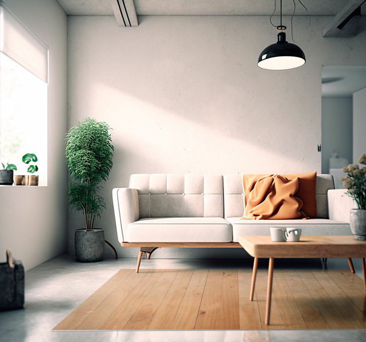 Planke lys overflate vinyl teppe tre - Tenstickers