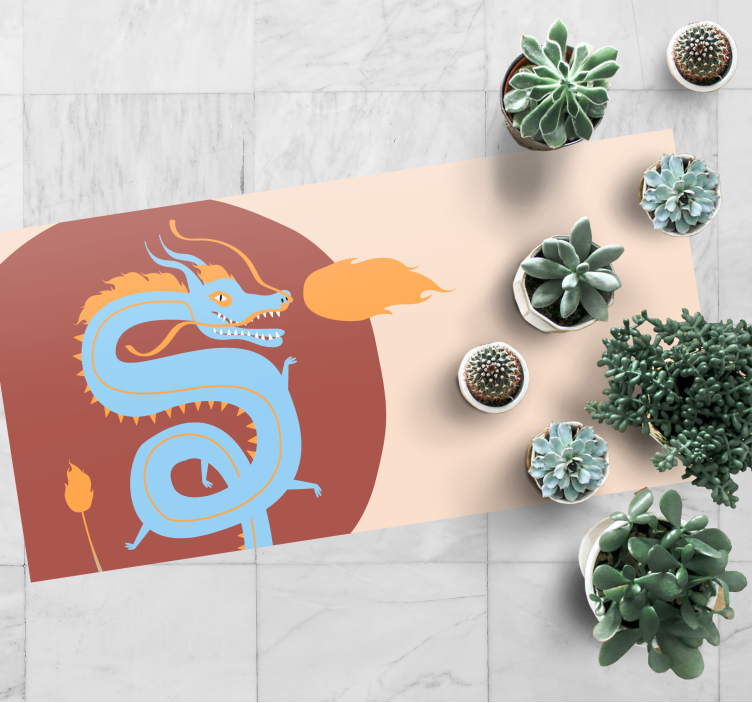 Lyseblå drage vinyl teppe dyr - Tenstickers