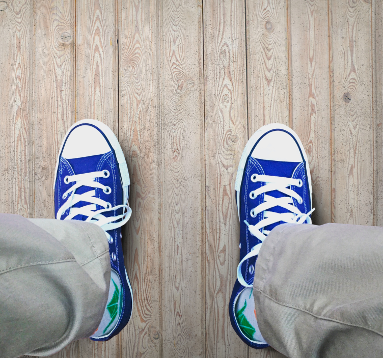 Lysebrune horisontale planker vinyl teppe tre - Tenstickers