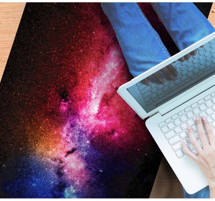 Lyst og fargerikt univers natur vinyl teppe - Tenstickers