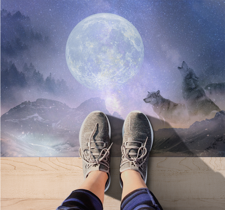 Majestetisk måneskinn vinyl teppe natur - Tenstickers