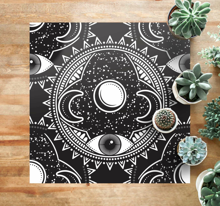 Mandala dyrekretsen tema vinyl teppe - Tenstickers