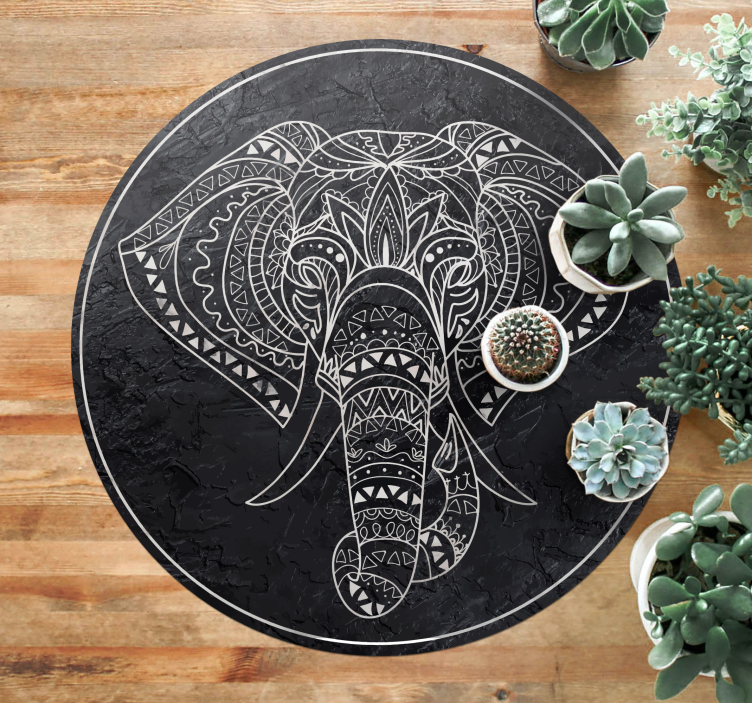 Mandala elefant vinyl teppe mandala - Tenstickers