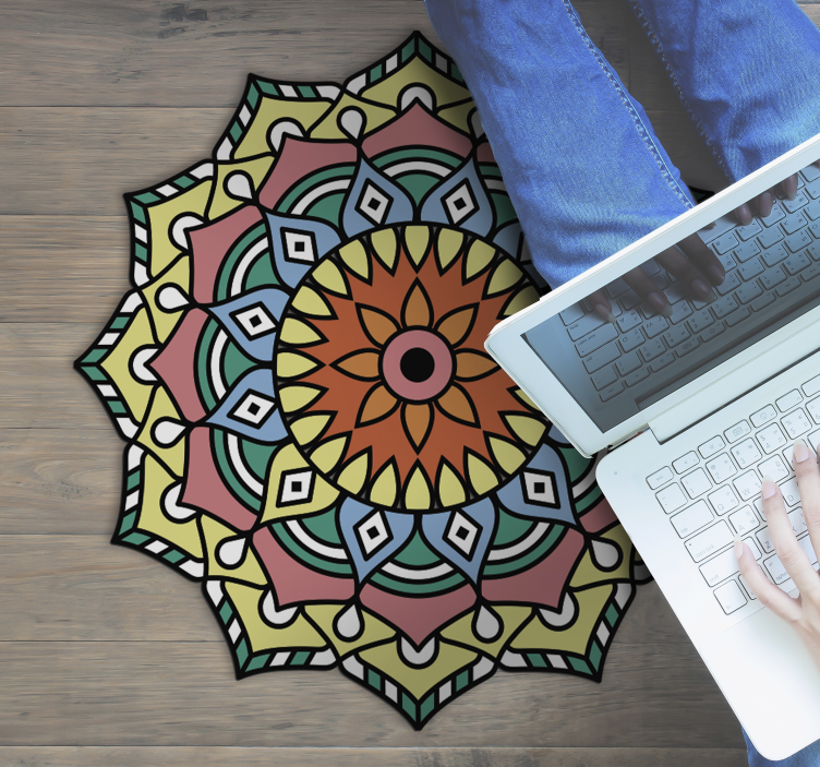 Mandala inspirert vinyl teppe mandala - Tenstickers