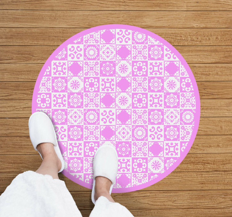 Mandala inspirert sirkel vinyl teppe mandala - Tenstickers