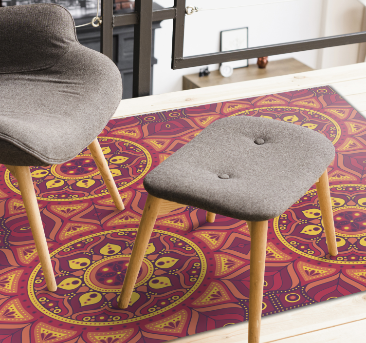 Mandala inspirert symmetri vinyl teppe mandala - Tenstickers