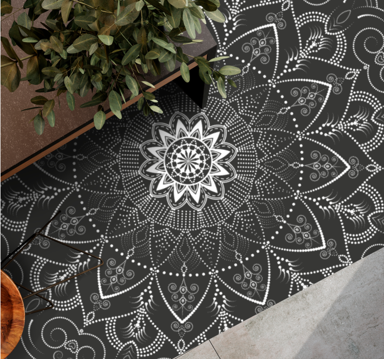 Mandala mønster symmetri mandala vinyl teppe - Tenstickers