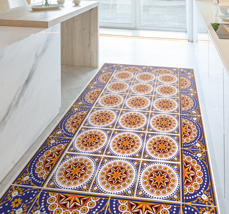 Mandala mosaikk mønster vinyl teppe hydraulisk - Tenstickers