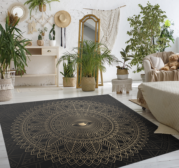 Mandala øye midtpunkt vinyl teppe mandala - Tenstickers