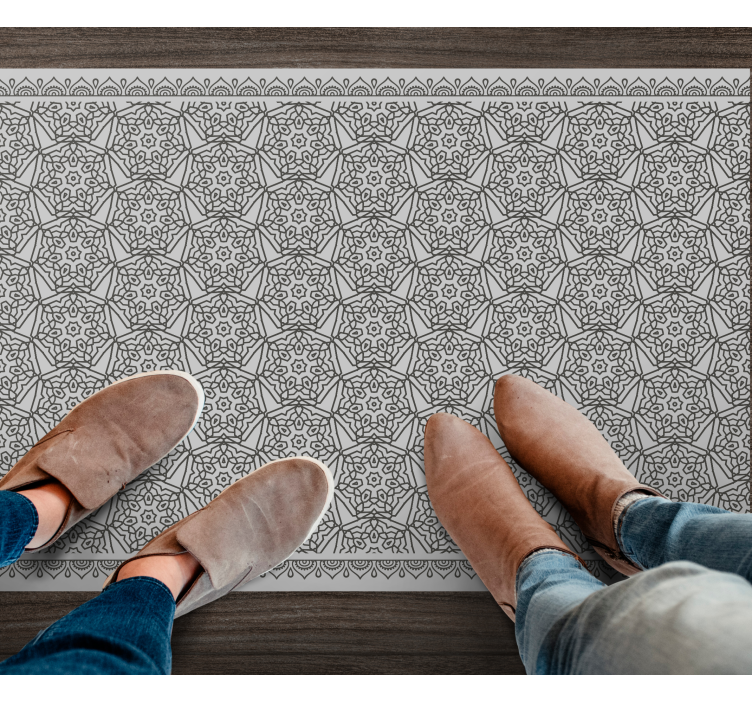 Mandala symmetri mandala vinyl teppe - Tenstickers