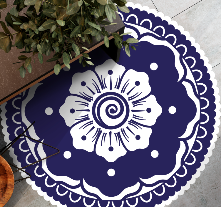 Marine blomsterarrangement vinyl teppe mandala - Tenstickers