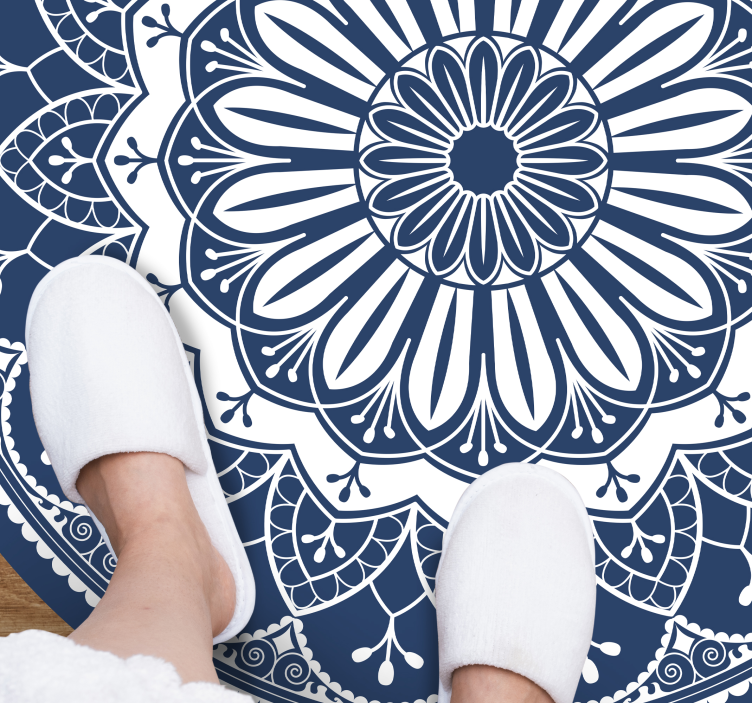 Marine botaniske sammensetning vinyl teppe mandala - Tenstickers