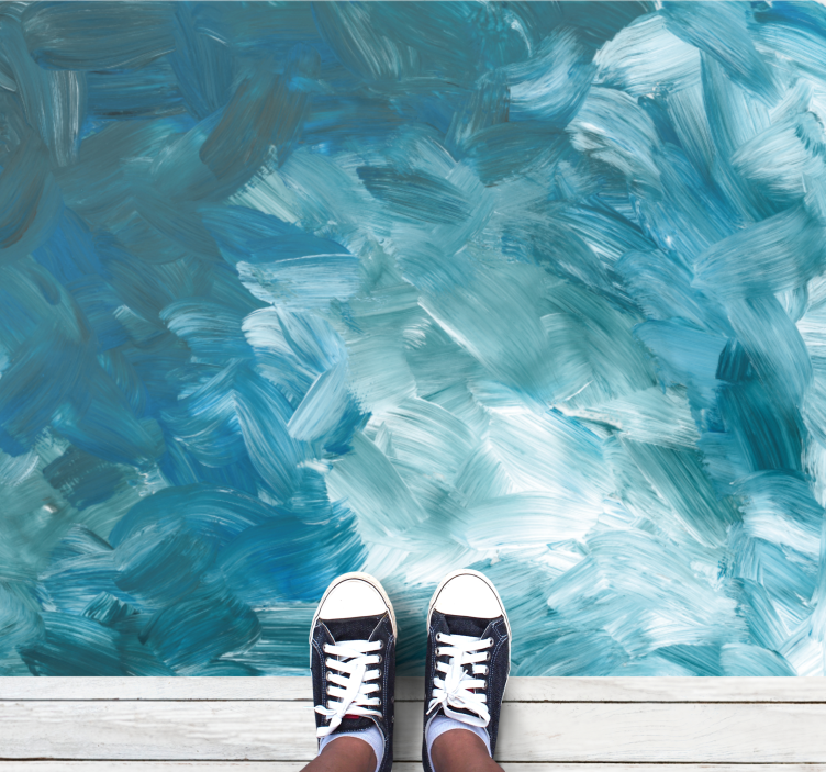 Marine penselstrøk vinyl teppe minimalistisk - Tenstickers