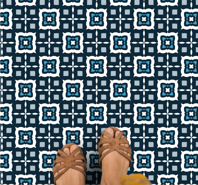 Marineblått fargemønster vinyl teppe mosaikk - Tenstickers
