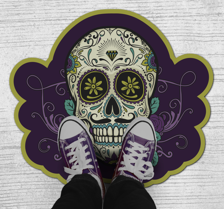 Meksikansk skull ungdom vinyl teppe tenåring - Tenstickers