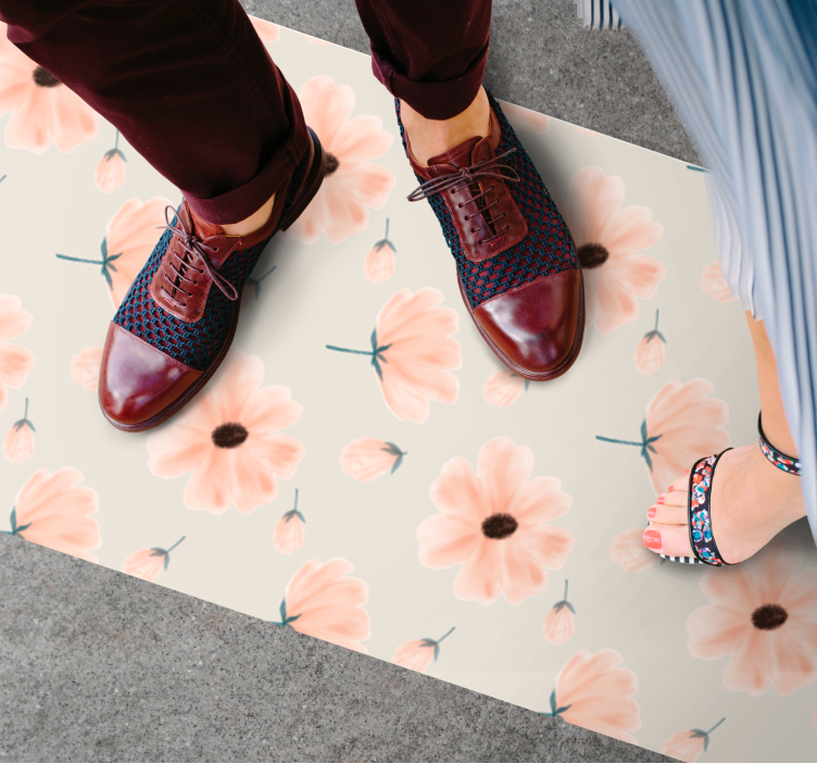 Mildt motiv vinyl teppe blomster og planter - Tenstickers