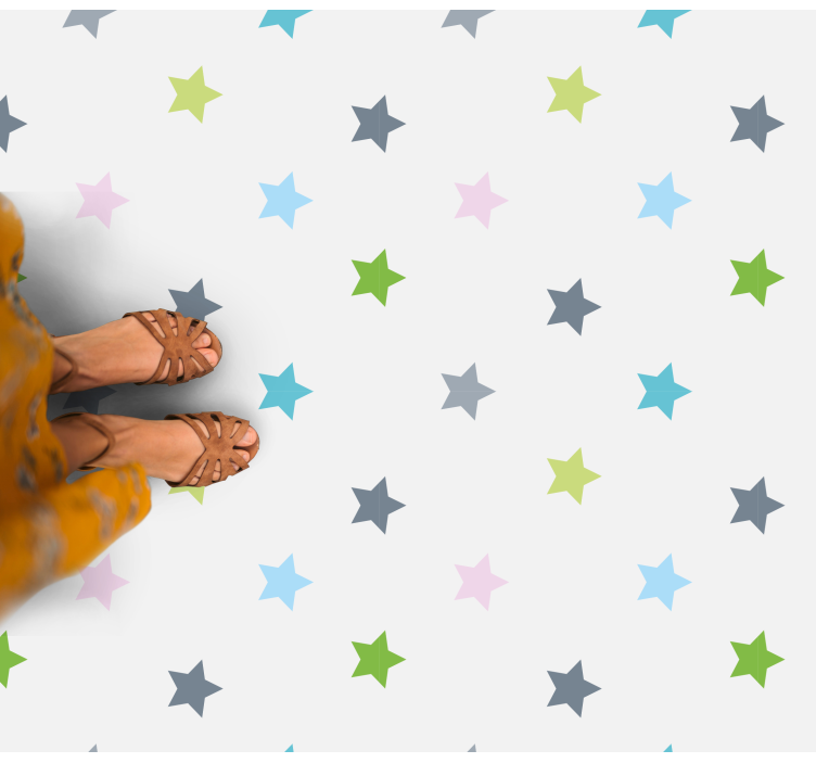 Minimalistiske farger vinyl teppe stjerner - Tenstickers