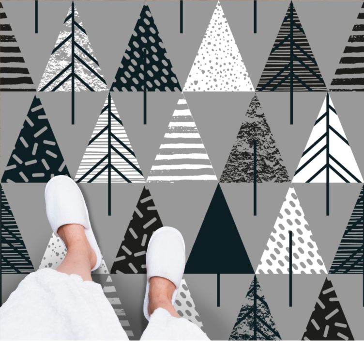 Minimalistiske trær nordisk stil vinyl teppe nordisk - Tenstickers