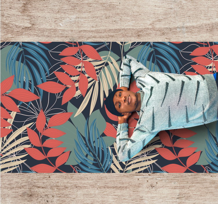 Moderne elegant fauna og flora mønster vinyl teppe blomster og pl - Tenstickers