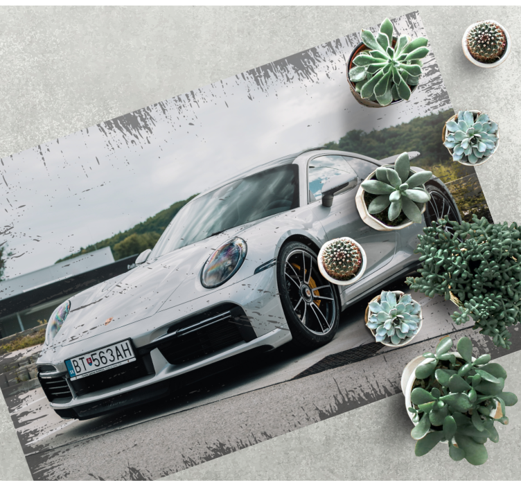 Moderne porsche 911 vinyl teppe vintage - Tenstickers