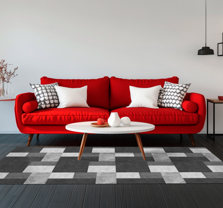 Moderne vinyl teppe svart - Tenstickers