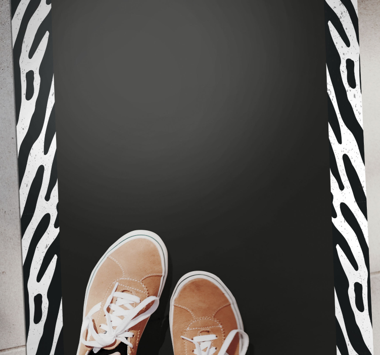 Monokrom sebra vinyl teppe dyreavtrykk - Tenstickers