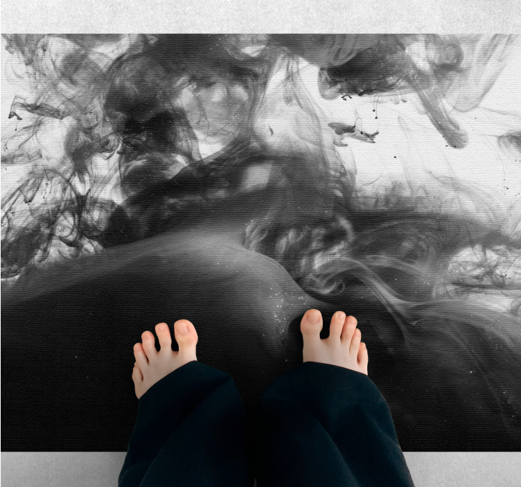 Monokrome abstrakte virvler marmor vinylteppe - Tenstickers