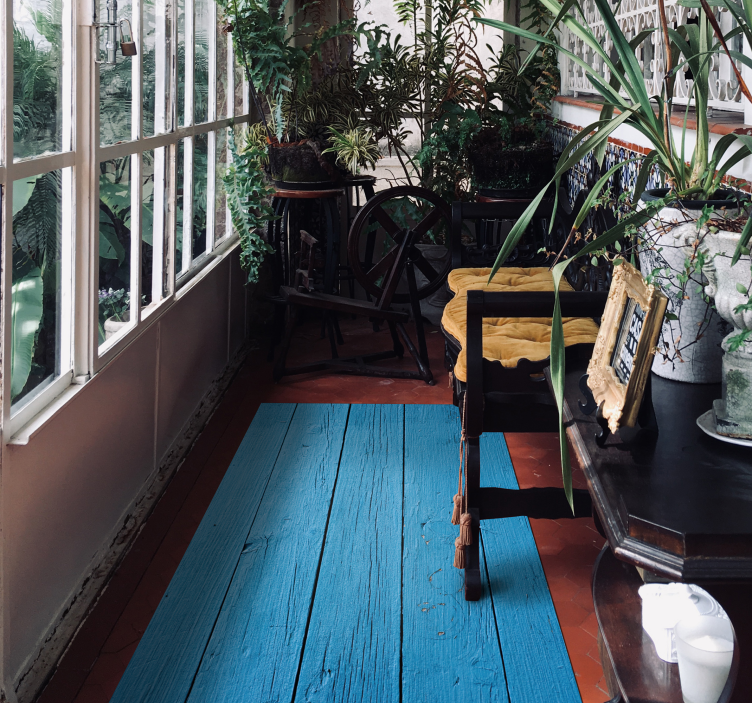 Mørkt blått mønster treeffekt vinyl teppe - Tenstickers