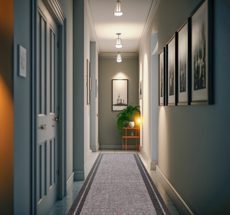 Mørk rammedesign moderne vinyl teppe - Tenstickers