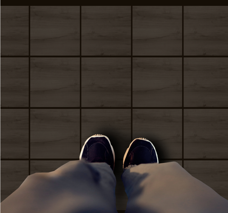 Mørke trefliser vinyl teppe tre - Tenstickers