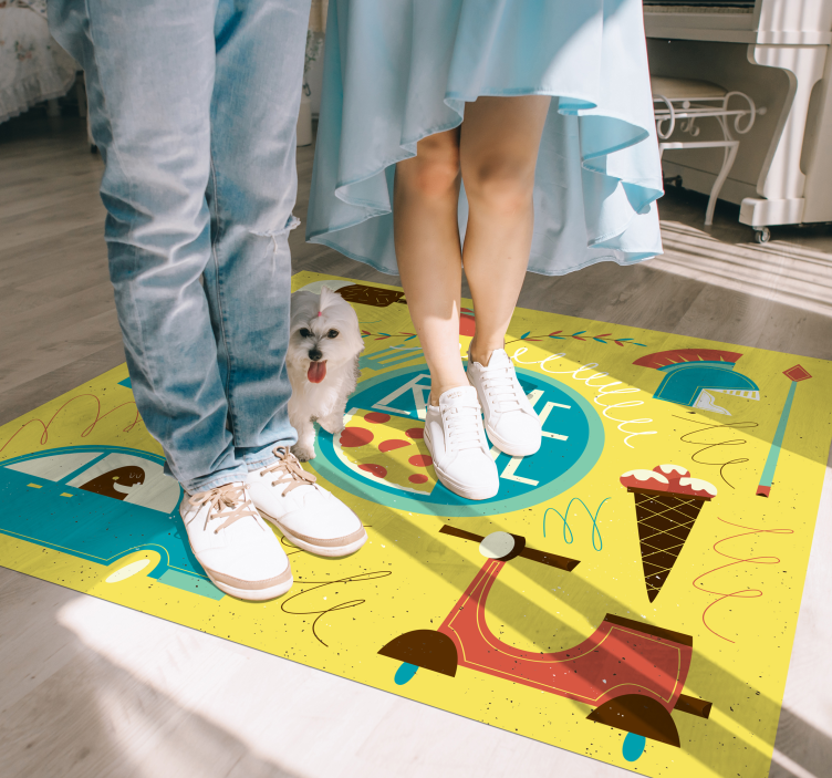 Morsomt roma verdens kart vinylteppe - Tenstickers