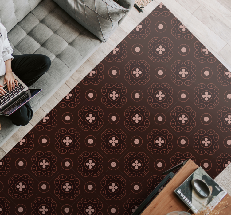 Mosaikk sirkulære mønstre vinyl teppe mosaikk - Tenstickers