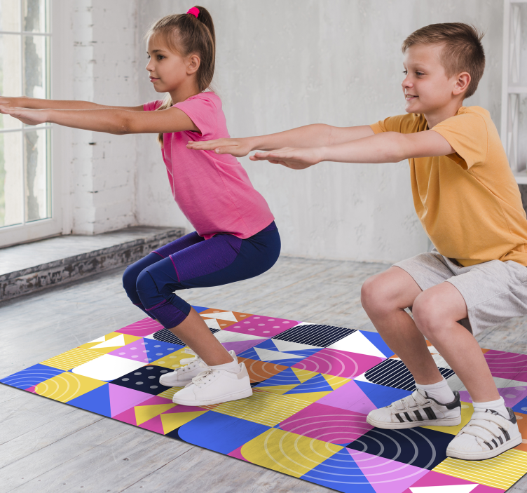 Mosaikk vinylteppe i memphis-stil - Tenstickers