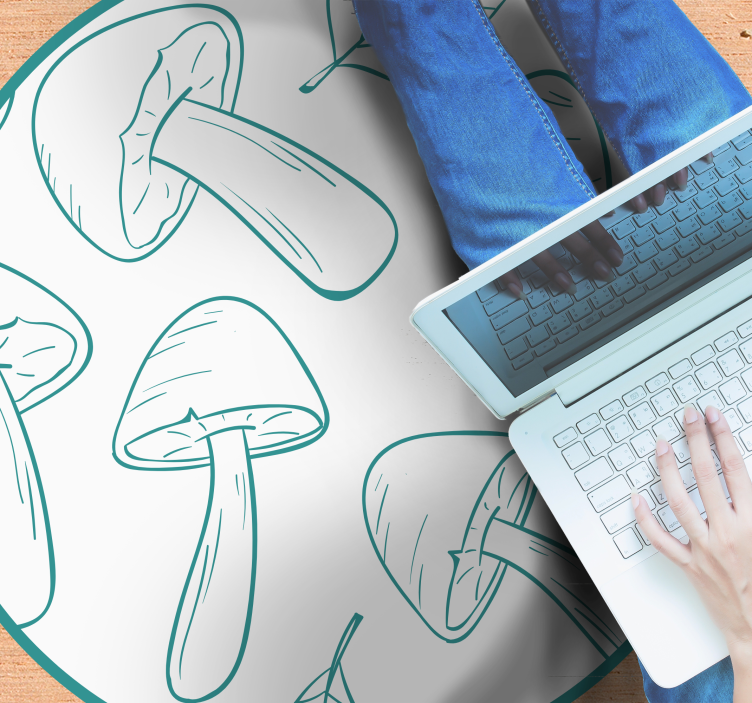 Motiv av soppblader vinyl teppe natur - Tenstickers