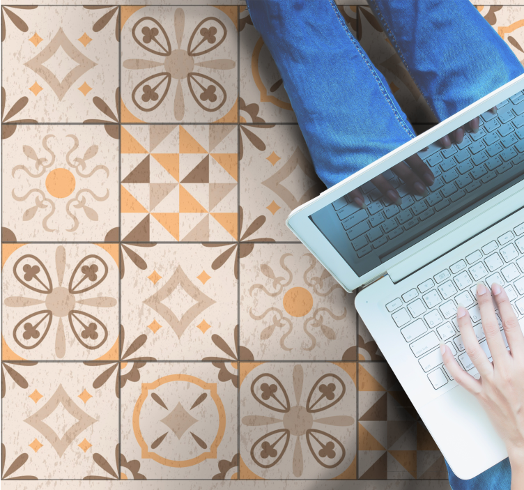 Motiver med vintage fliser marmor vinylteppe - Tenstickers