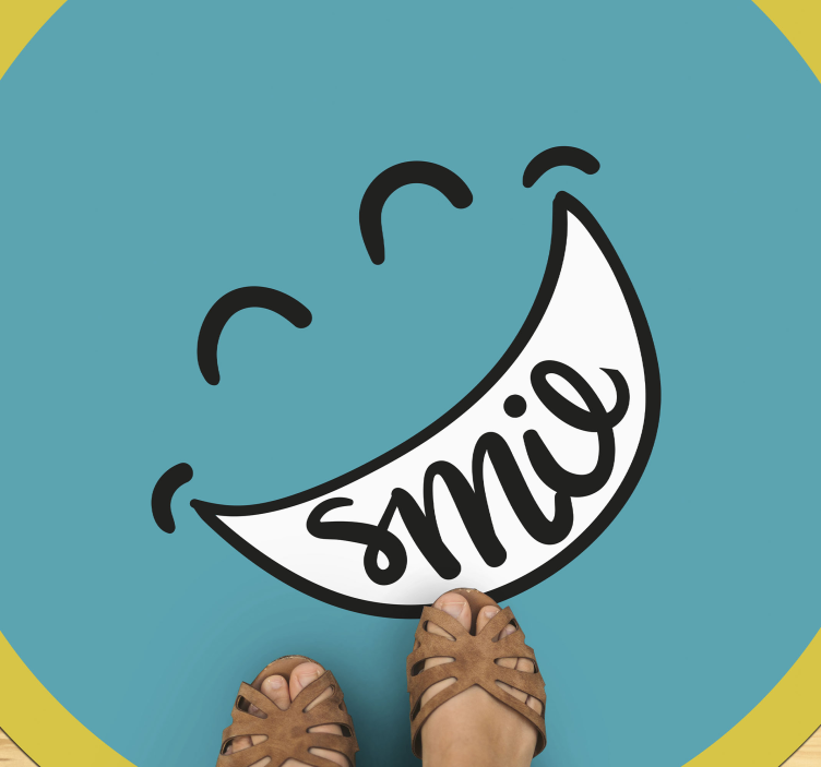 Motiverende smil sitat tilpasset vinyl teppe - Tenstickers