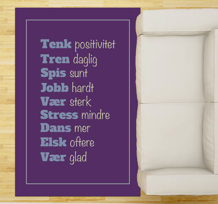 Motiverende tenk positivt sitat tilpasset vinyl teppe - Tenstickers