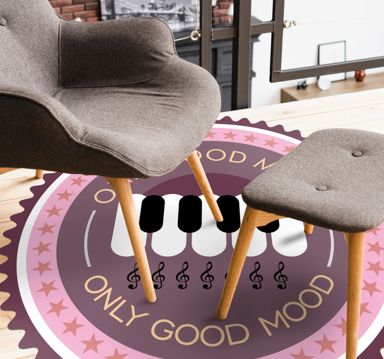 Stort piano moderne vinyl teppe til stue - Tenstickers