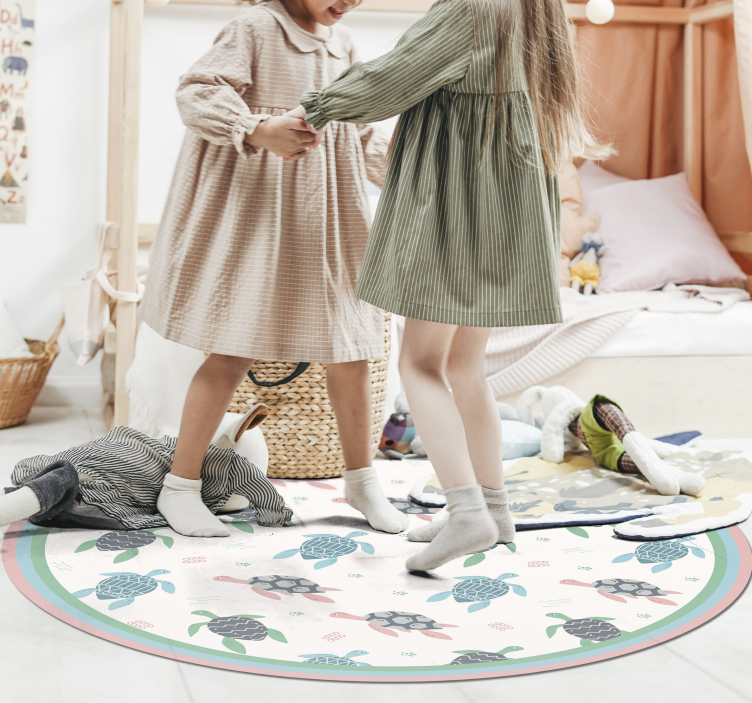 Myk farge skilpadder dyr vinyl teppe - Tenstickers