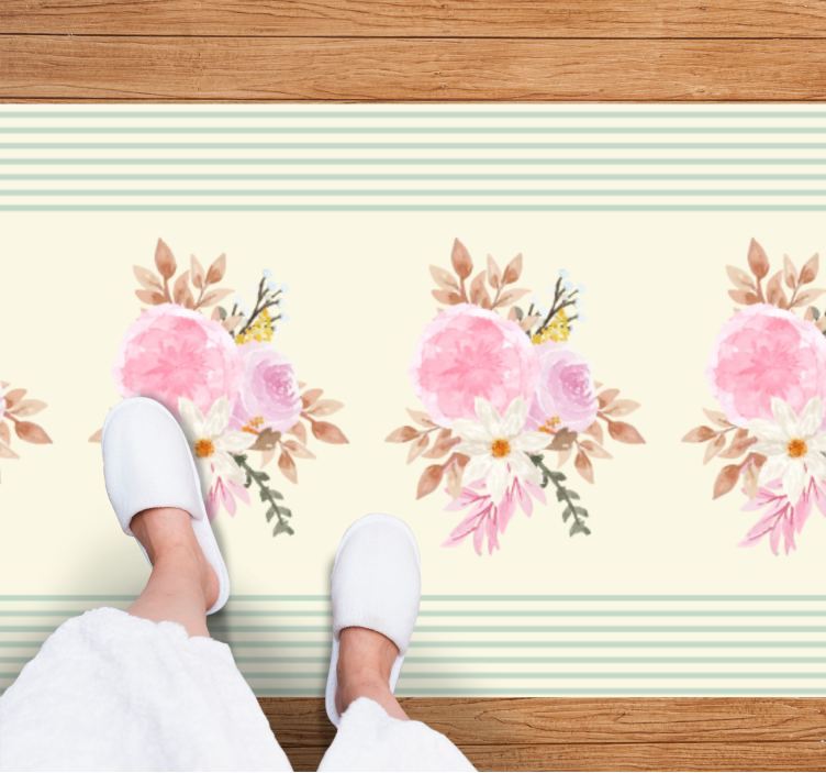 Mykt blomsterarrangement bad vinyl teppe - Tenstickers