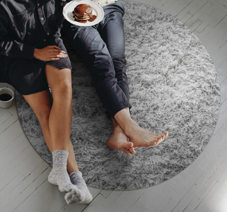 Mykt grått stue vinyl teppe - Tenstickers